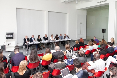 <br>Press conference, Triennale di Milano - Photograph by Tomás Nogueira